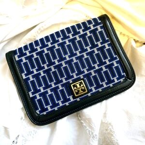 Tory Burch Monogram Woven Tweed Clutch Bag